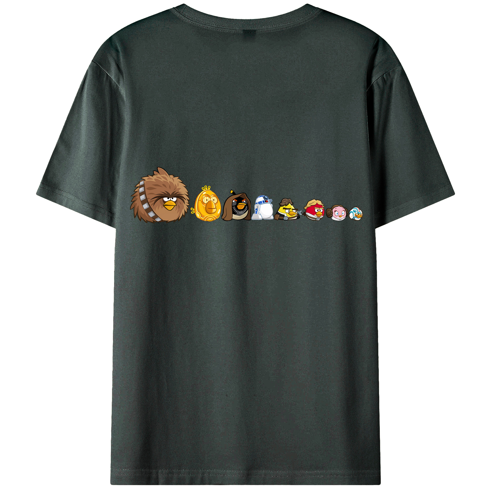（画像用） Angry Birds アングリーバード 綿100％ メンズ半袖Tシャツ（バックプリント） 通気性